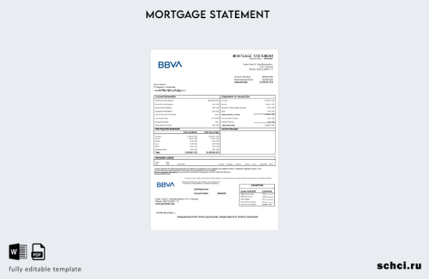 скачать цифровую выписку по ипотеке банка Венесуэлы BBVA в форматах Word и PDF